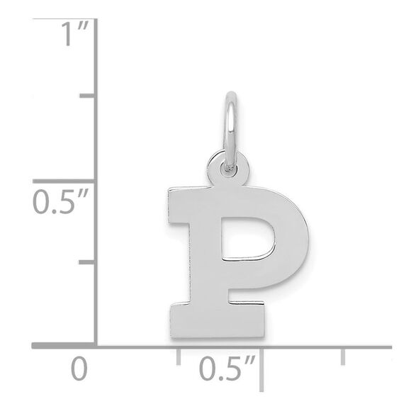 Kazi Luxury 14k White Gold Small Block Letter P Initial Charm - Picture 3 of 4